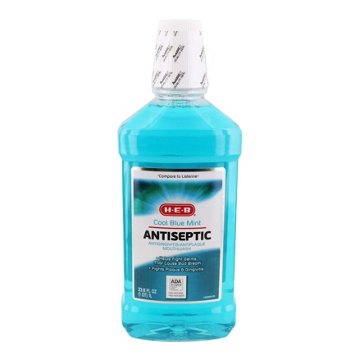 H-E-B Antiseptic Mouthwash – Cool Blue Mint, 33.8 oz