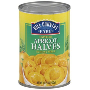 Hill Country Fare Unpeeled Apricot Halves – Heavy Syrup, 15.25 oz