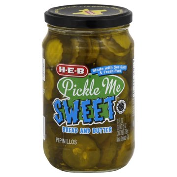 H-E-B Pickle Me Sweet Bread & Butter Pickle Chips, 24 oz
