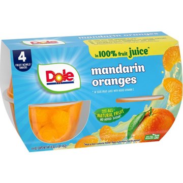 Dole Fruit Bowls - Mandarin Oranges in 100% Juice, 4 ct
