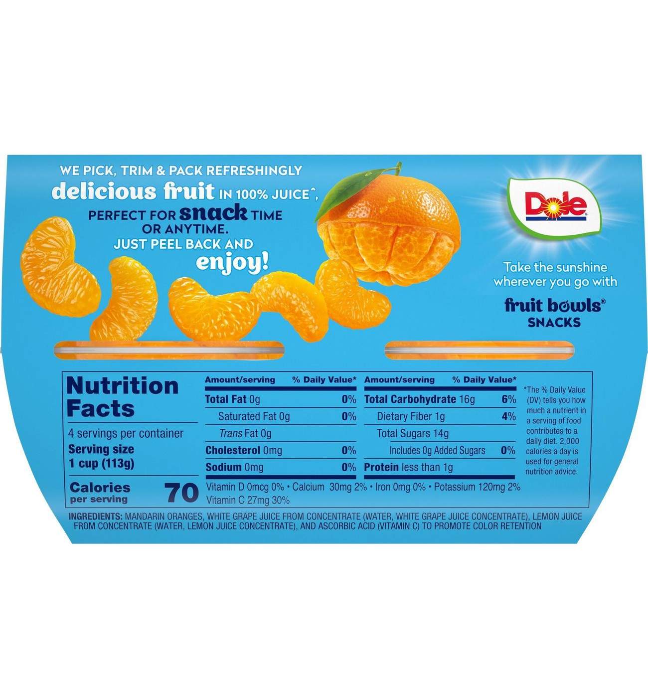 Dole Fruit Bowls - Mandarin Oranges in 100% Juice; image 5 of 8