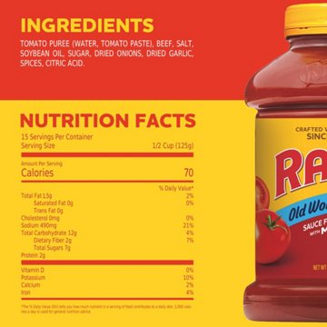 Ragu Old World Style Sauce Flavored with Meat, 66 oz