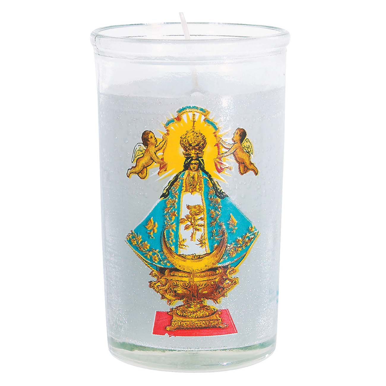 Reed Candle Virgen de San Juan Religious Candle White Wax Shop
