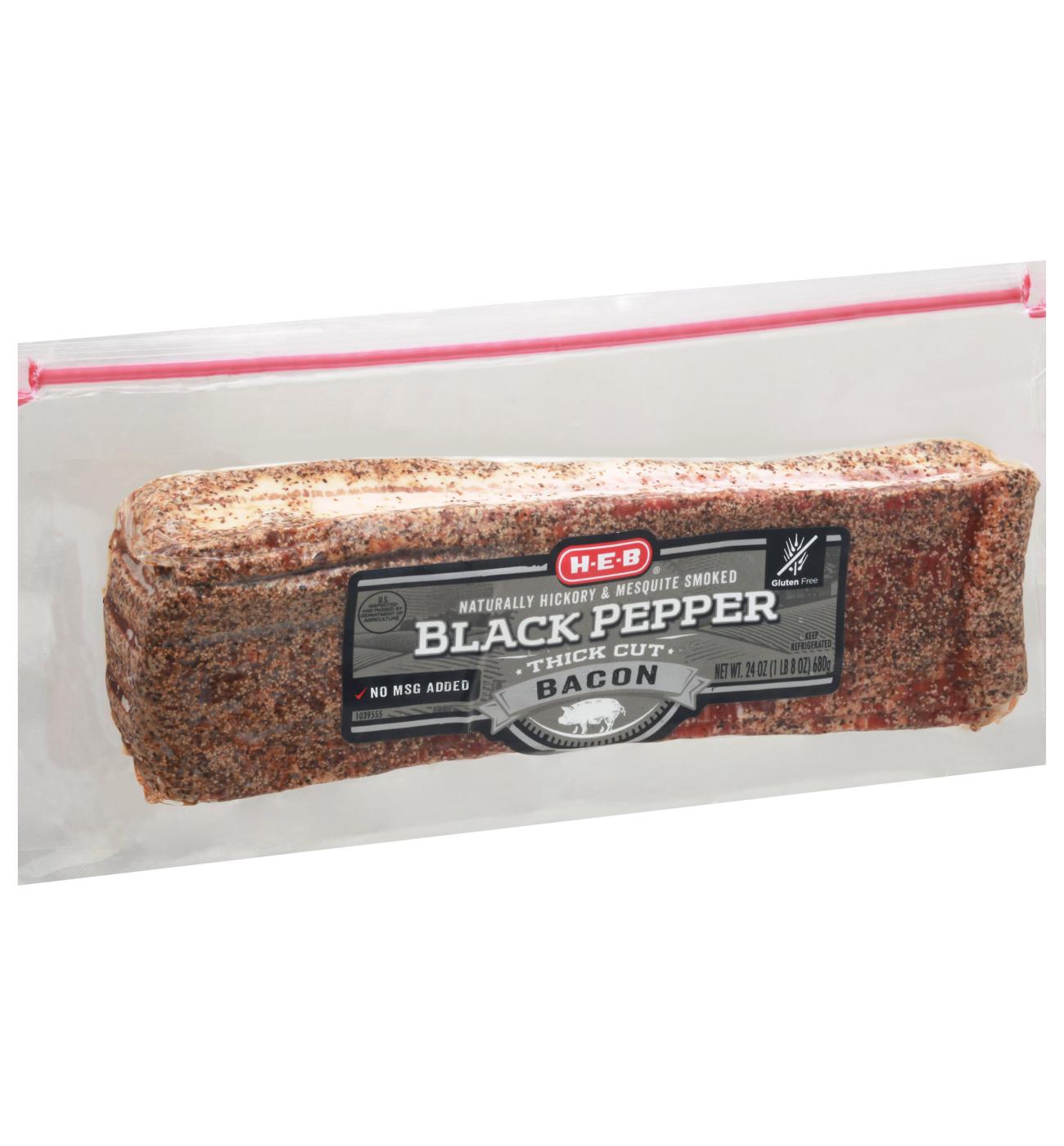 HEB Premium Thick Cut Black Pepper Bacon Shop Bacon at HEB