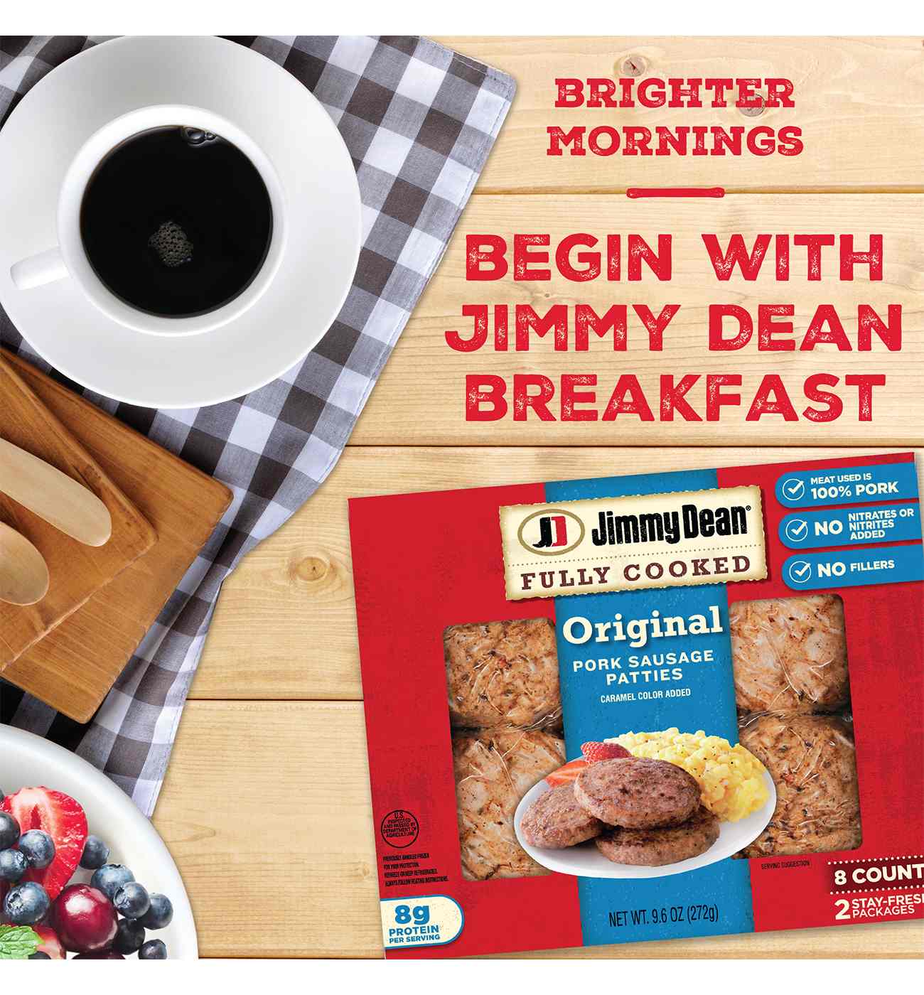 Jimmy Dean Fully Cooked Pork Breakfast Sausage Patties - Original, 8 ct; image 5 of 5