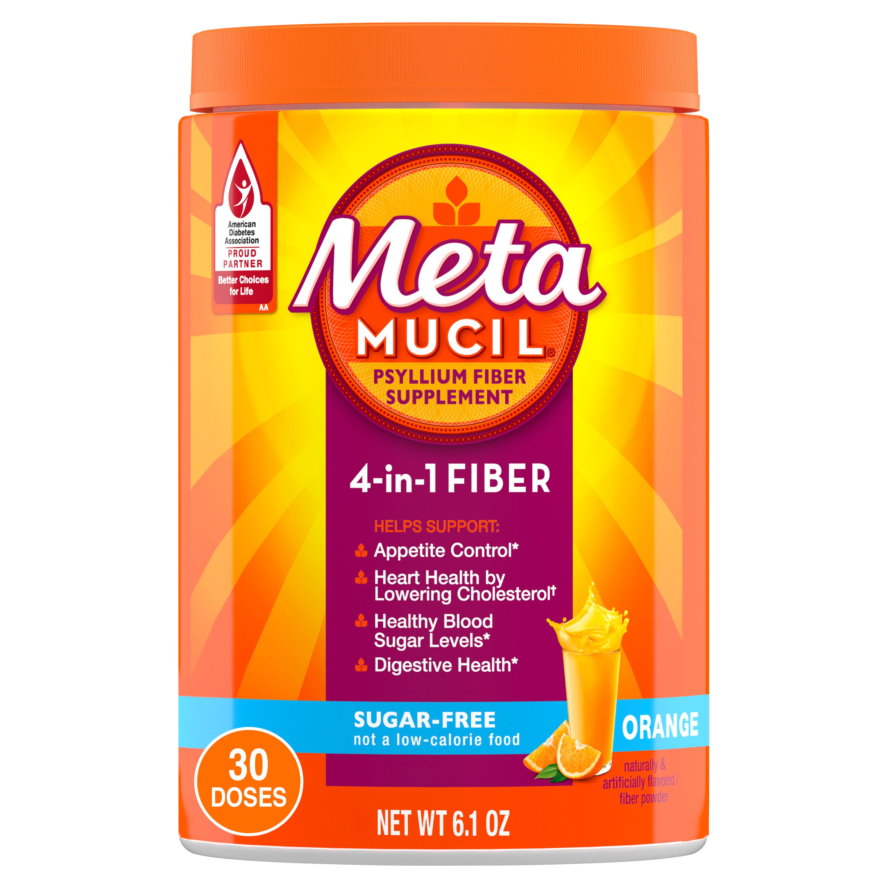 Metamucil Sugar Free Psyllium Fiber Supplement Orange Shop Digestion & nausea at HEB