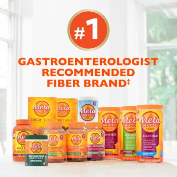 Metamucil 4-in-1 Psyllium Husk Fiber Supplement, Pant-Based & Sugar-Free, Daily Fiber Powder for Digestive Health, Orange Flavor