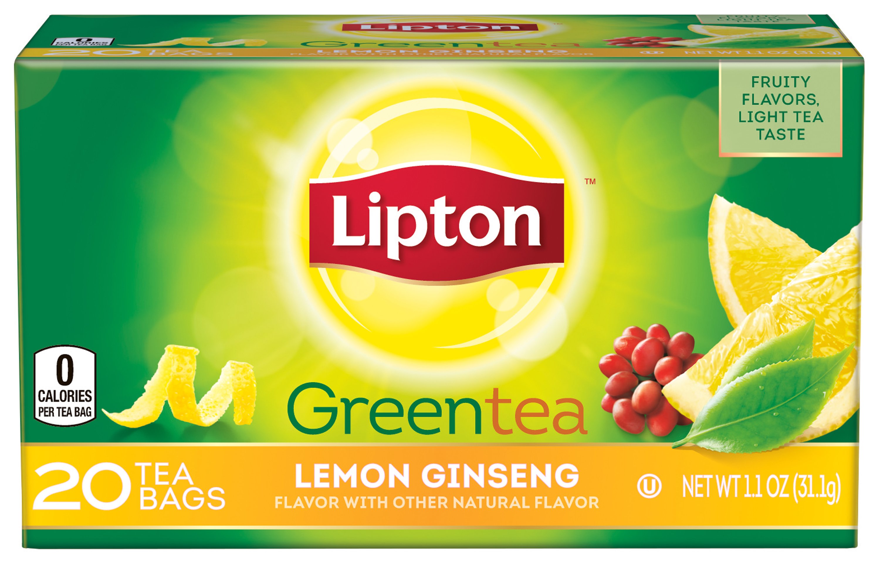 Lipton Lemon Ginseng Green Tea Bags Shop Tea At H E B