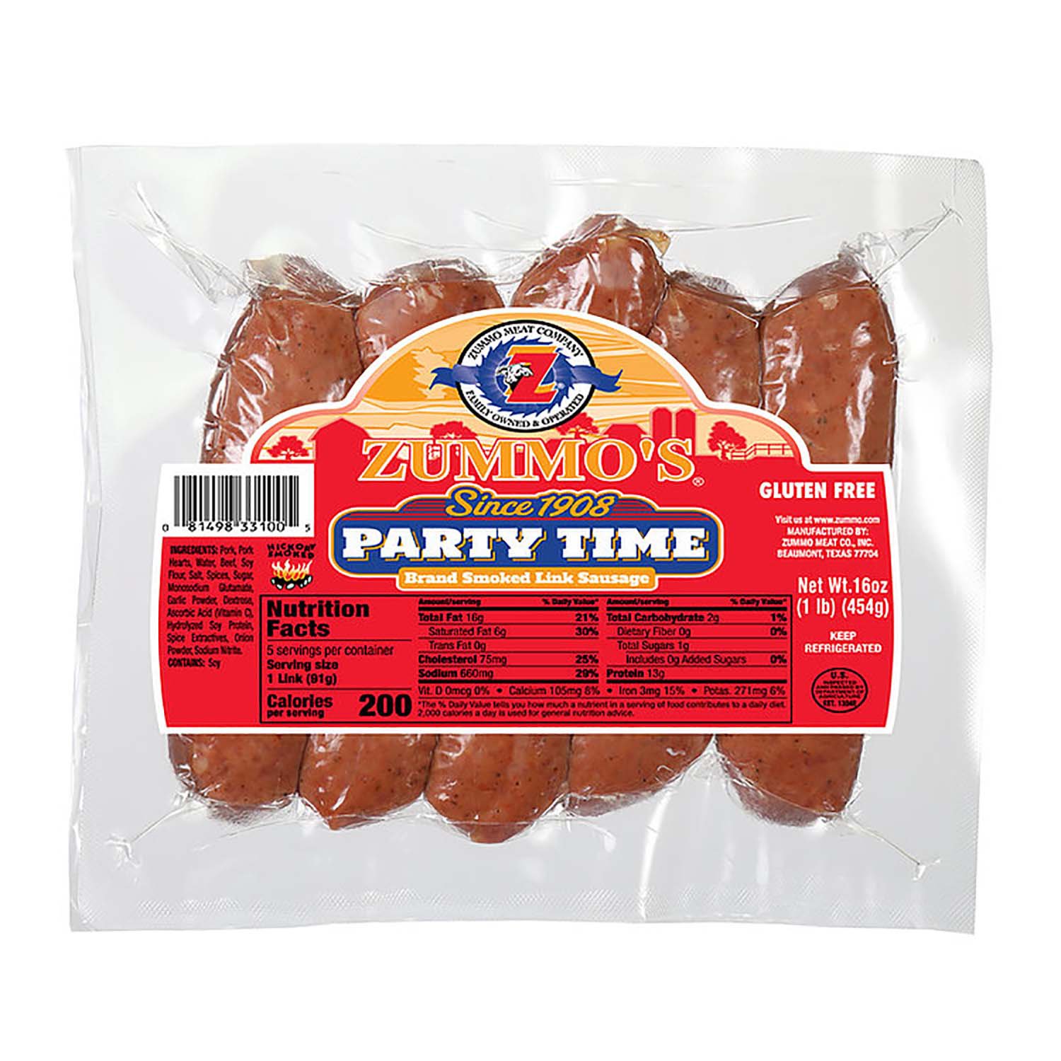 Zummo's Party Time Links Smoked Sausage Shop Sausage at HEB
