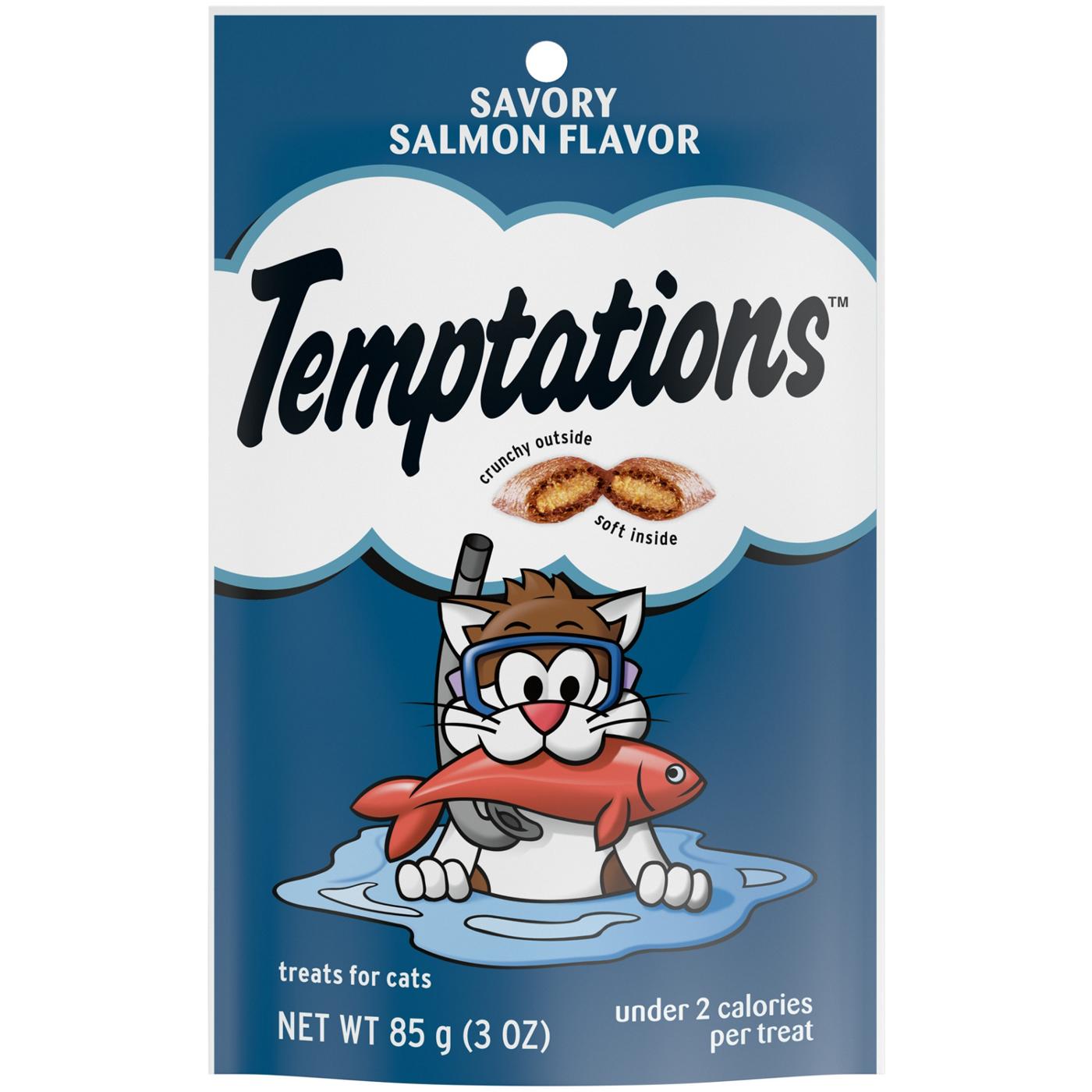 Temptations Classic Crunchy and Soft Cat Treats Savory Salmon Flavor; image 1 of 5