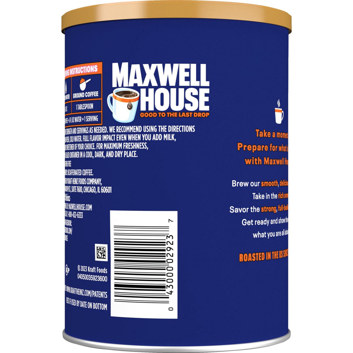 Maxwell House Original Medium Roast Decaf Ground Coffee; image 4 of 5