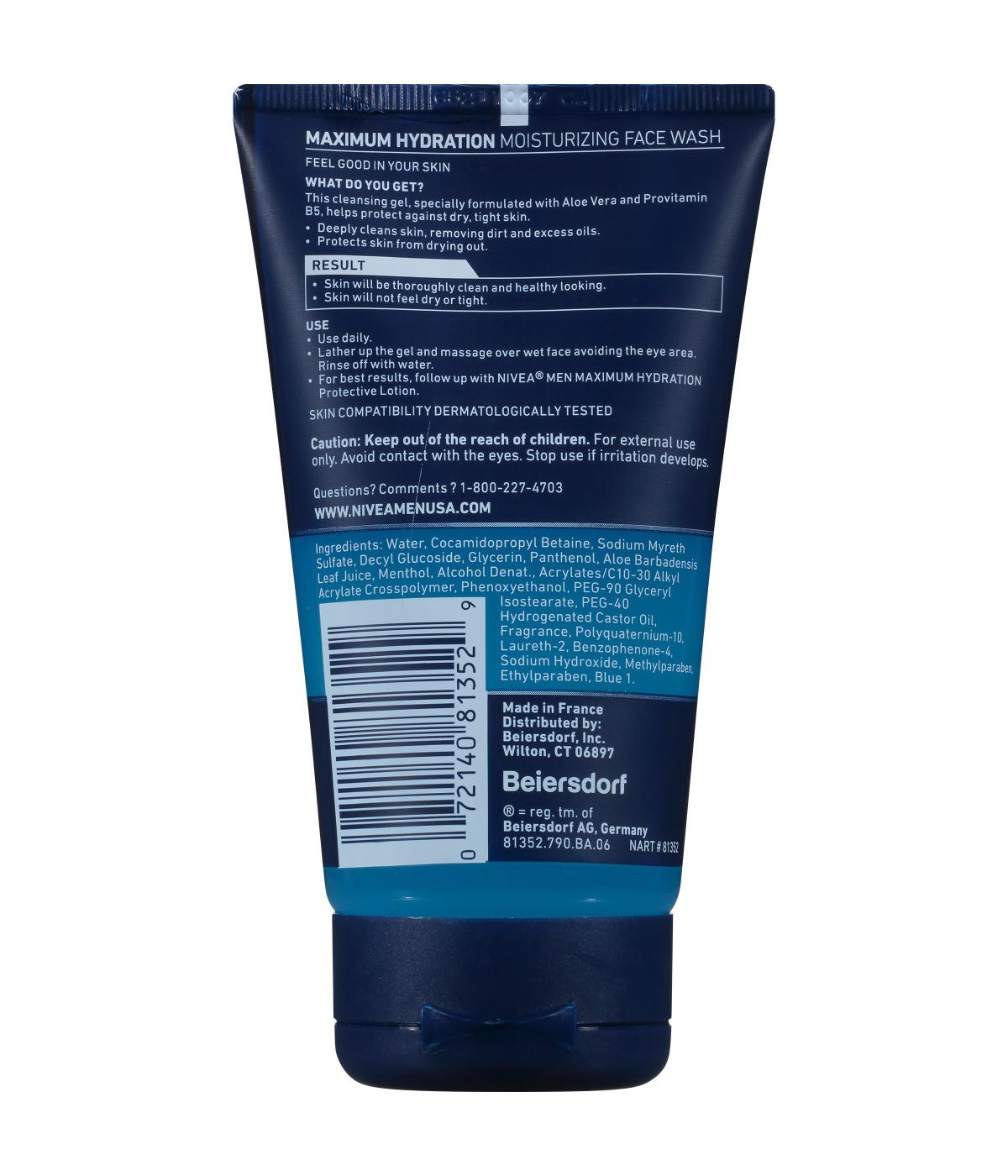 NIVEA Men Maximum Hydration Moisturizing Face Wash; image 2 of 3