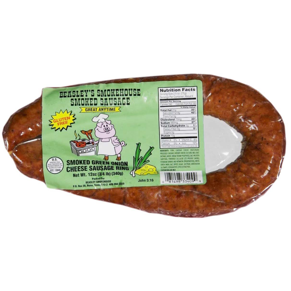 Beasley's Smoked Green Onion Cheese Sausage Ring Shop Sausage at HEB
