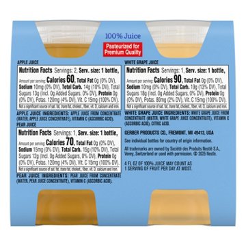Gerber Fruit Juice - Variety Pack, 4 pk
