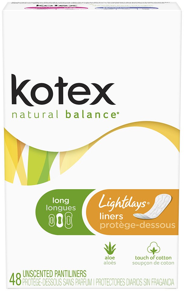 Kotex Natural Balance Lightdays Long Unscented Pantiliners Shop