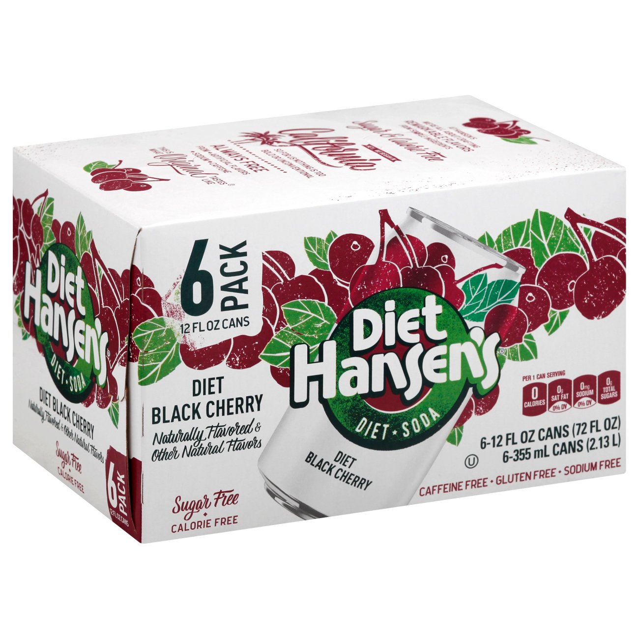 Hansen's Black Cherry Diet Soda 12 oz Cans Shop Soda at HEB