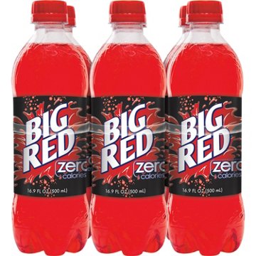 Big Red Zero Soda 6 pk Bottles, 16.9 oz