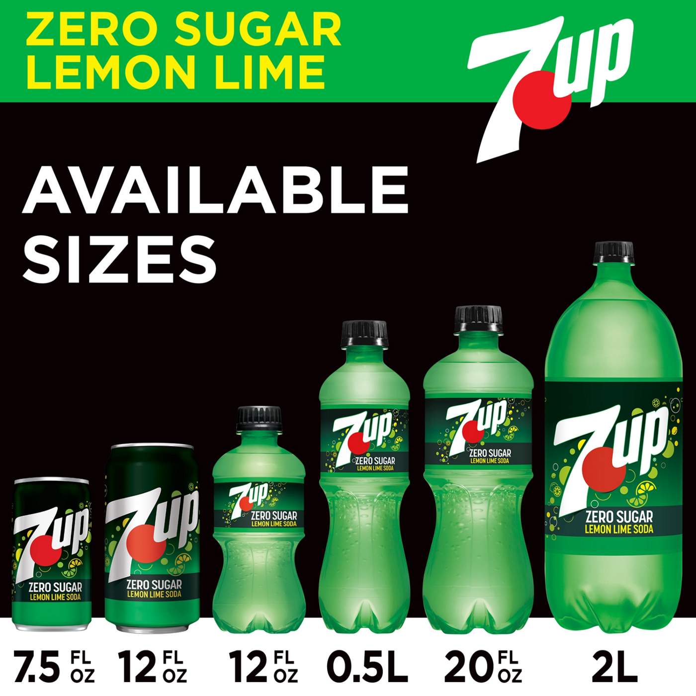 7UP Zero Sugar Caffeine Free Lemon Lime Soda 6 pk Bottles; image 5 of 6