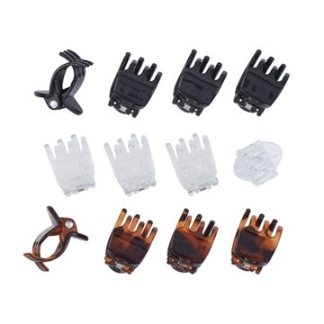 Scunci Effortless Beauty Small Chunky Jaw Clips, 12 ct