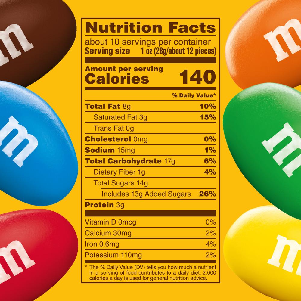 share size peanut m&m nutrition