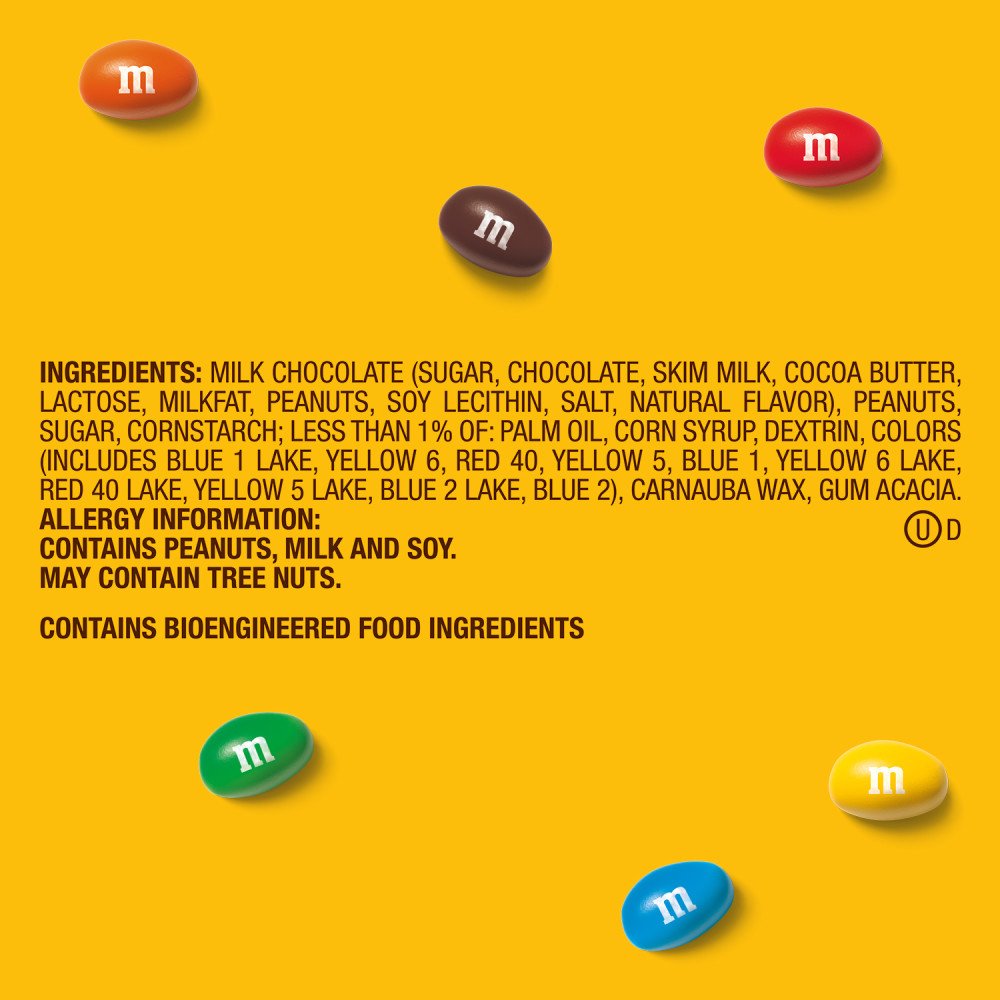 M & M Peanut Butter, Sharing Size Chocolate Candies - 24 ea, Nutrition  Information