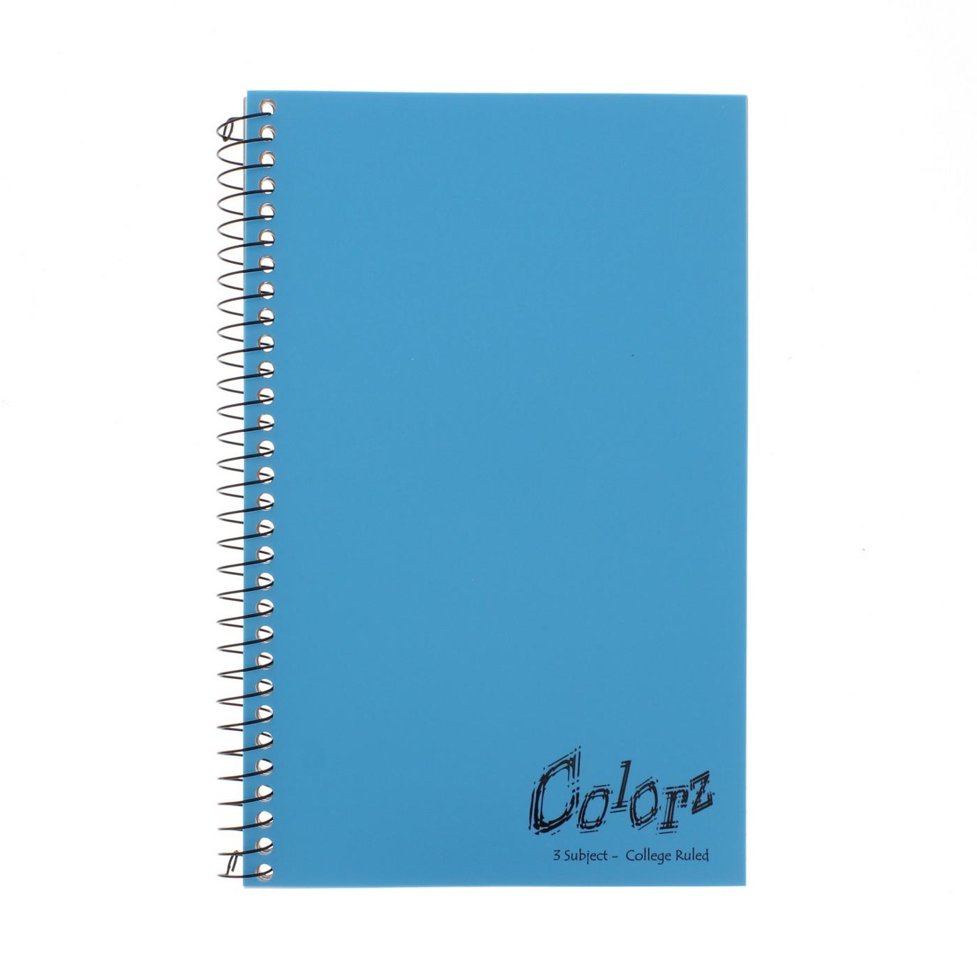 Colorz 3 Subject College Ruled Spiral Notebook, Colors May Vary; image 4 of 4