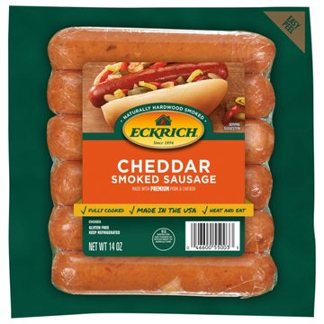 Eckrich Smoked Sausage Links - Cheddar, 6 ct