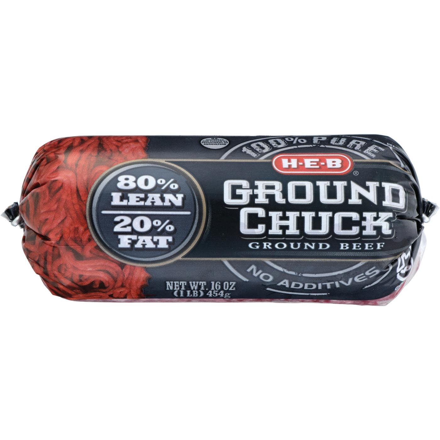H-E-B 100% Pure Ground Beef Chuck, 80% Lean; image 1 of 2