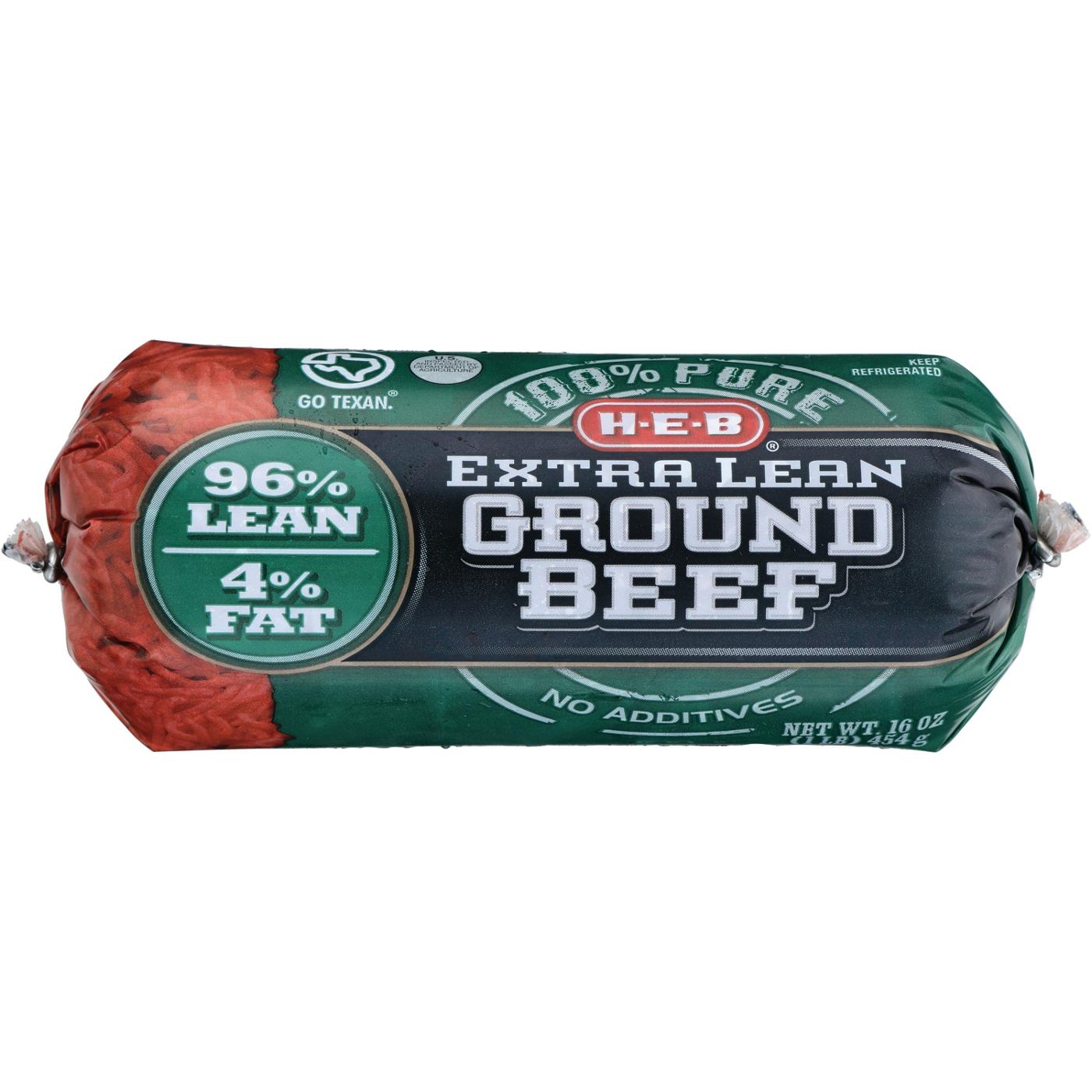 H-E-B 100% Pure Extra Lean Ground Beef, 96% Lean; image 1 of 2