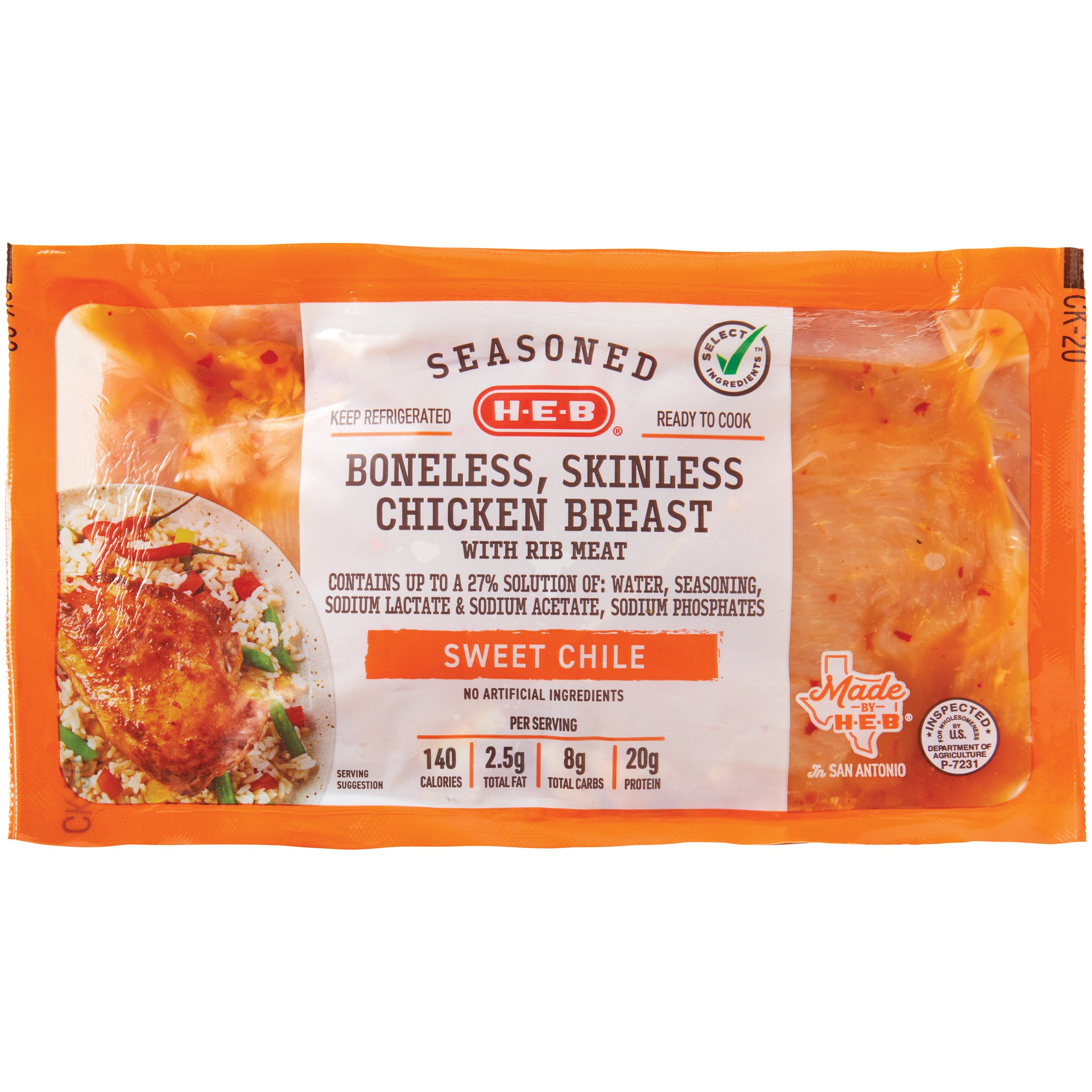 H-E-B Seasoned Boneless Skinless Sweet Chili Chicken Breast - Shop Chicken At H-E-B