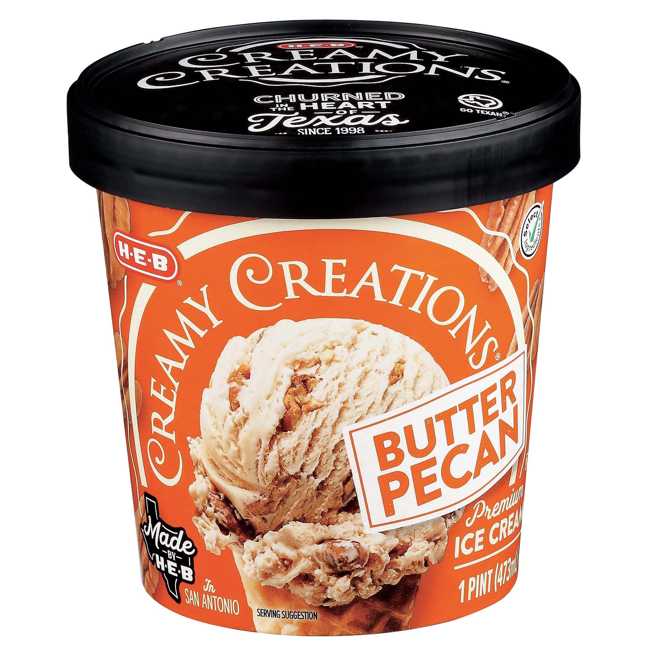 H-E-B Select Ingredients Creamy Creations Buttered Pecan Ice Cream ...