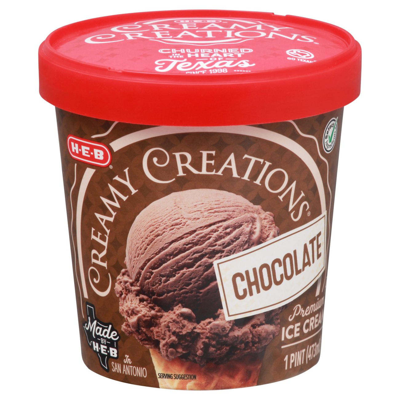 H-E-B Select Ingredients Creamy Creations Chocolate Ice Cream - Shop ...