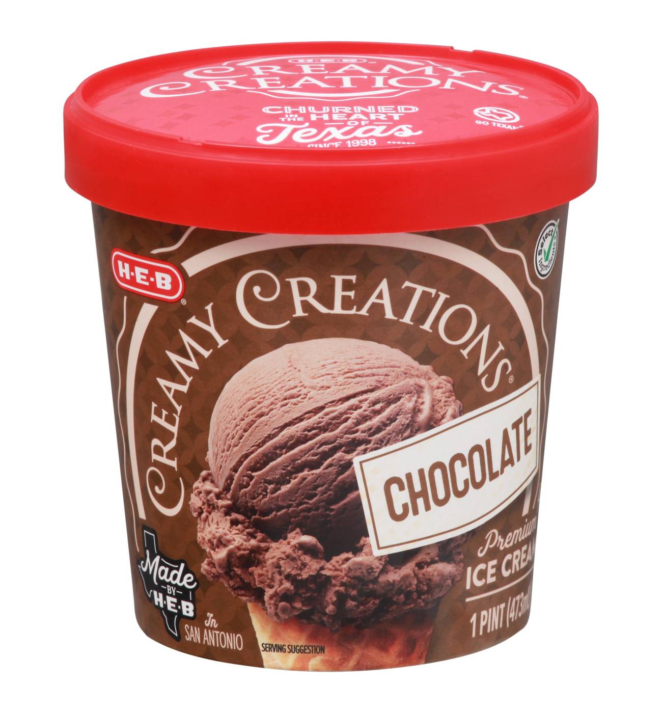 H-E-B Creamy Creations Chocolate Ice Cream; image 1 of 2