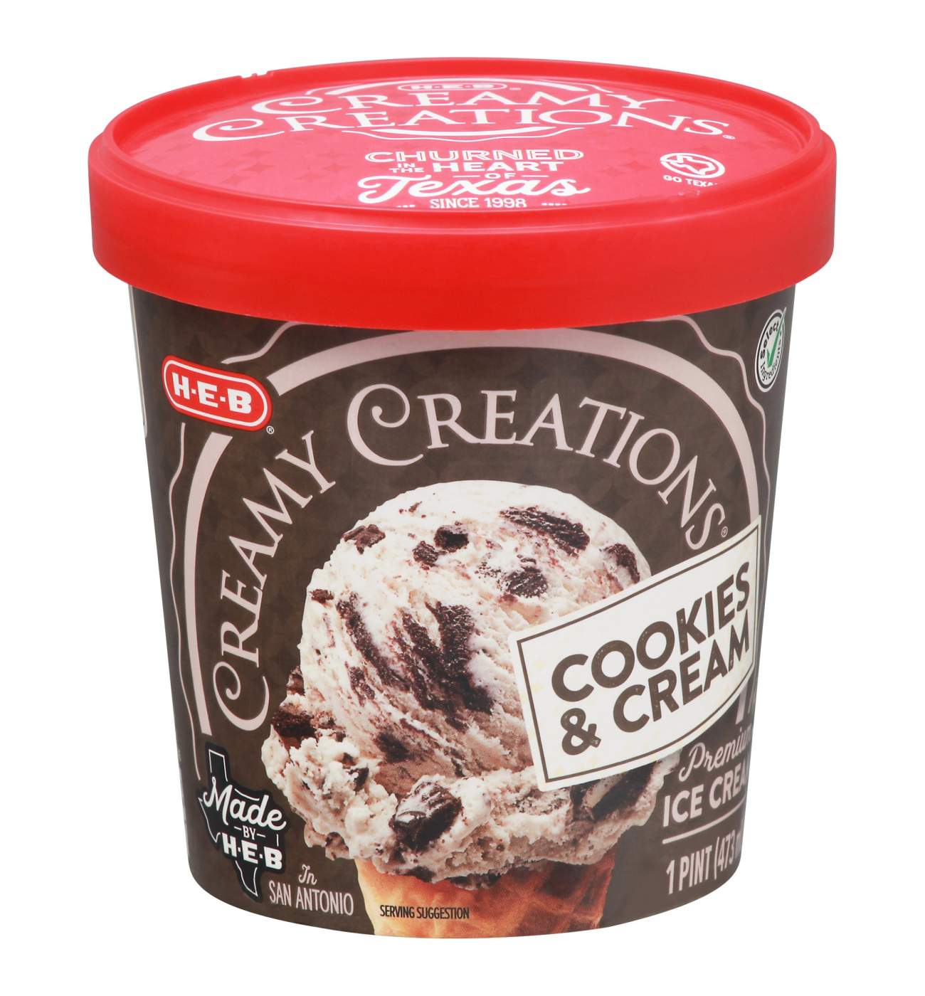 H-E-B Creamy Creations Cookies & Cream Ice Cream; image 1 of 2