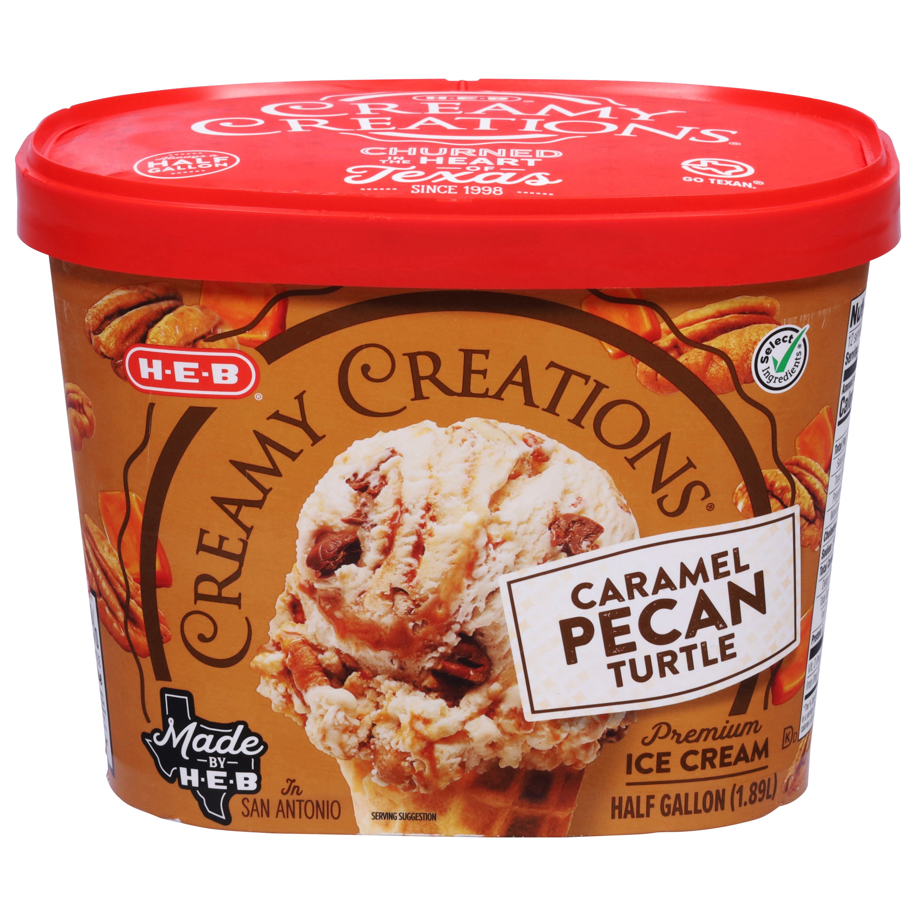 Creamy Creations Caramel Pecan Turtle Ice Cream H E B Ice Cream Heb Com