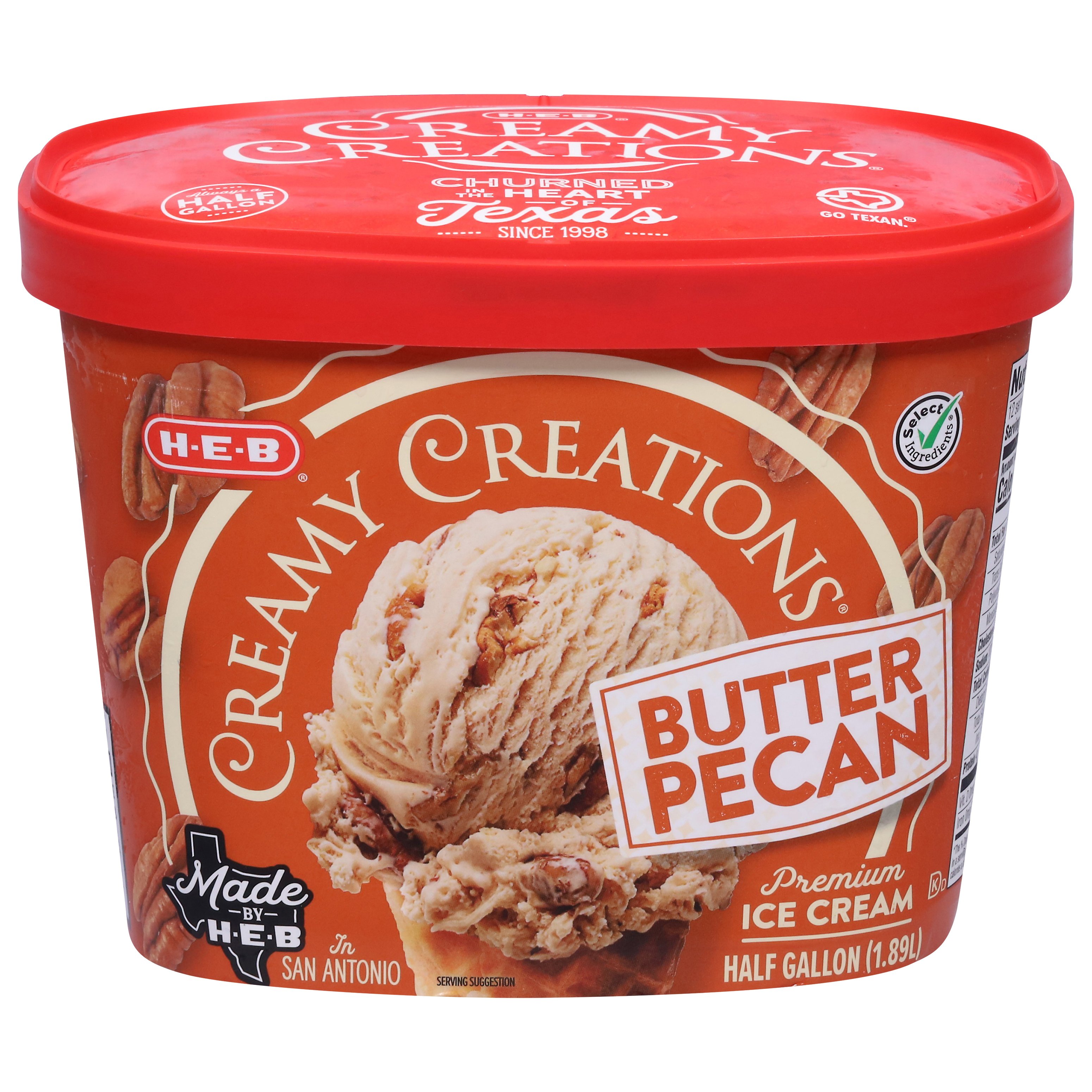 H E B Select Ingredients Creamy Creations Butter Pecan Ice Cream Shop 2971