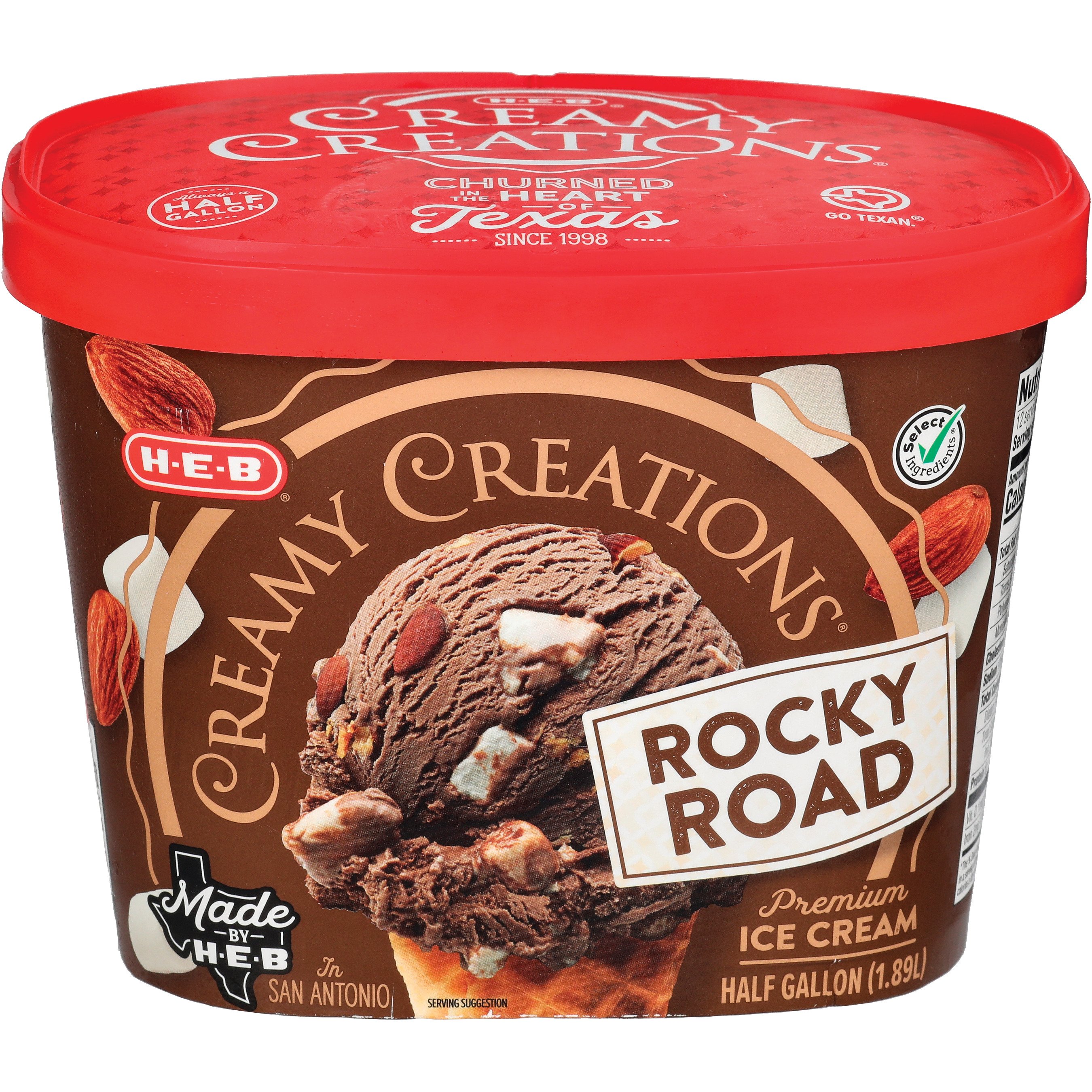 H-E-B Creamy Creations Rocky Road Ice Cream - Shop Ice Cream & Treats ...