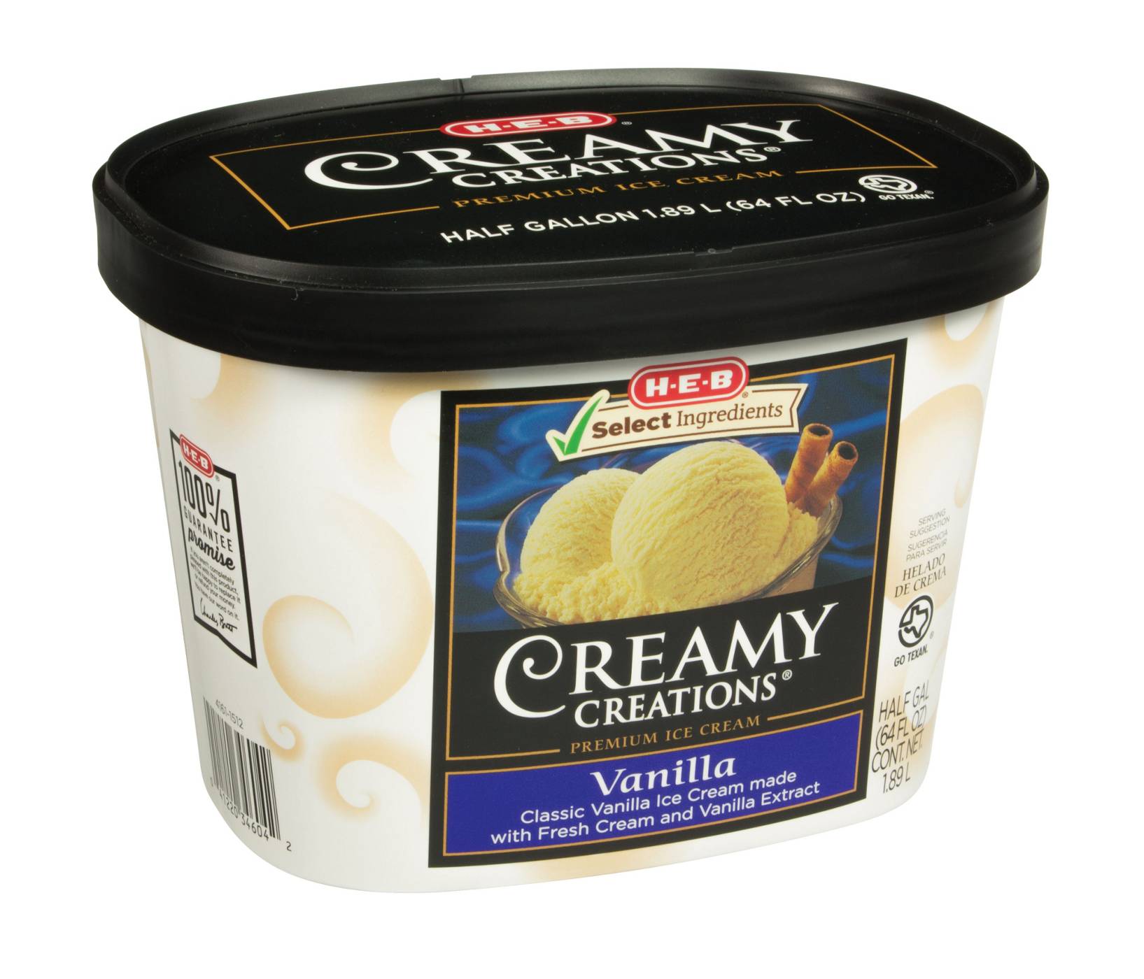 H-E-B Creamy Creations Vanilla Ice Cream; image 1 of 2