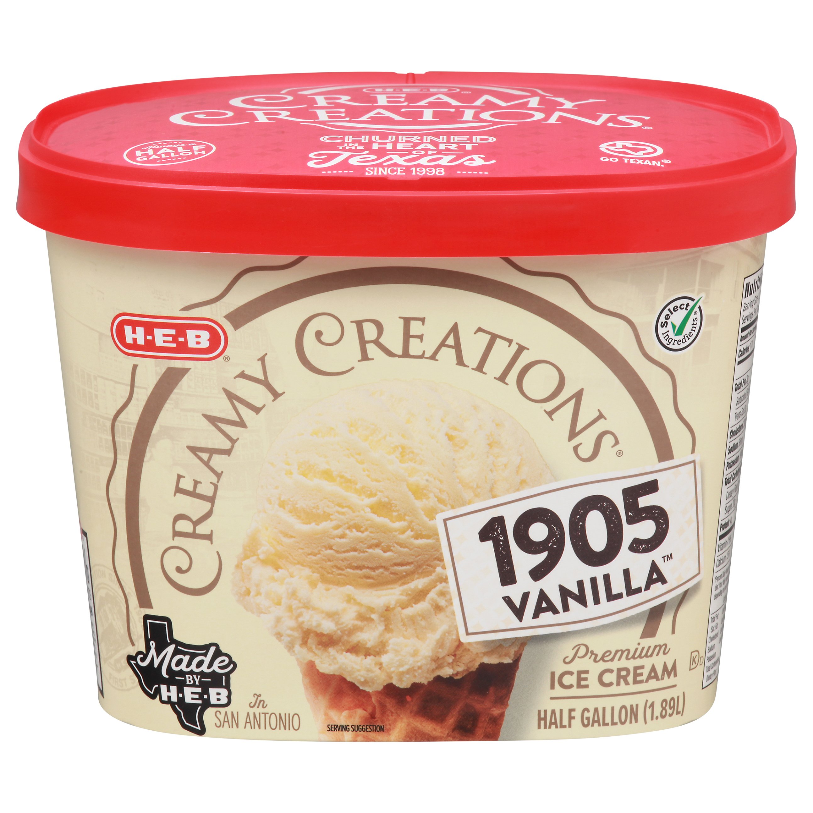 Creamy Creations 1905 Vanilla Ice Cream H E B Ice Cream Heb Com