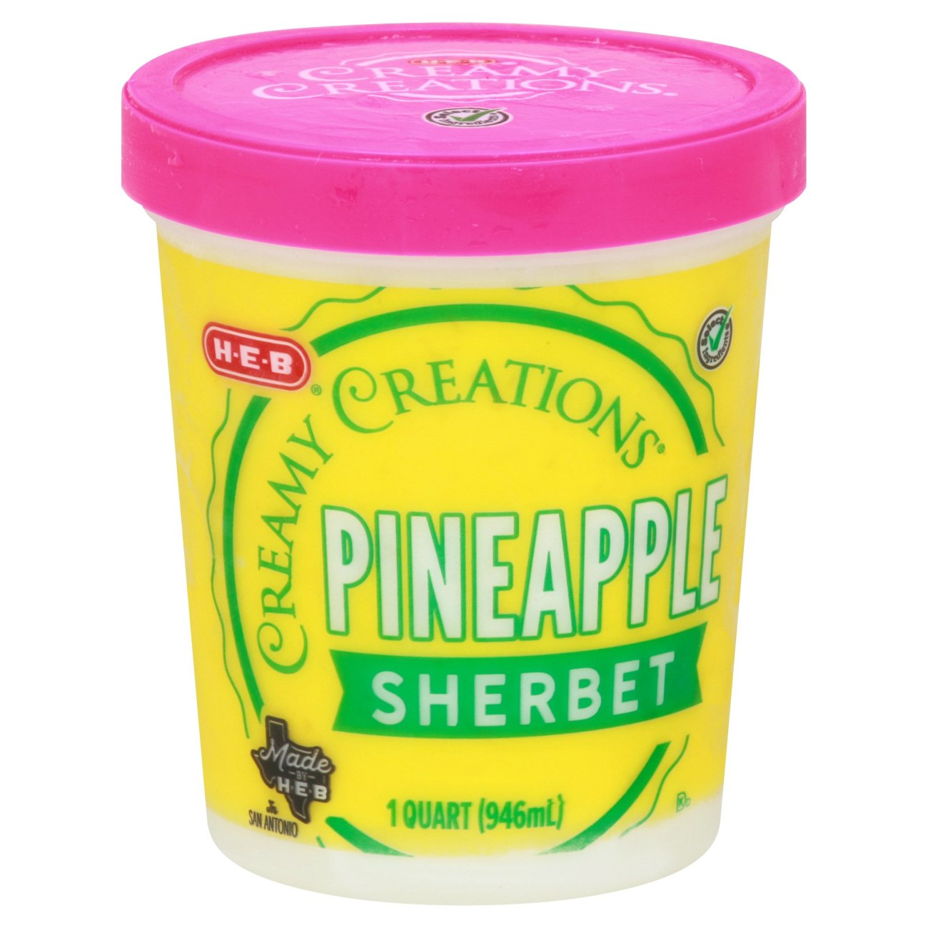 H-E-B Creamy Creations Pineapple Sherbet - Shop Ice Cream At H-E-B