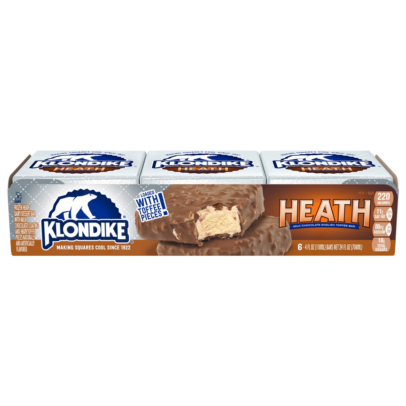 Klondike Frozen Dairy Dessert Bar Heath Shop Bars And Pops At H E B 9393