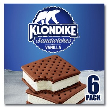 Klondike Classic Vanilla Ice Cream Sandwiches, 6 ct
