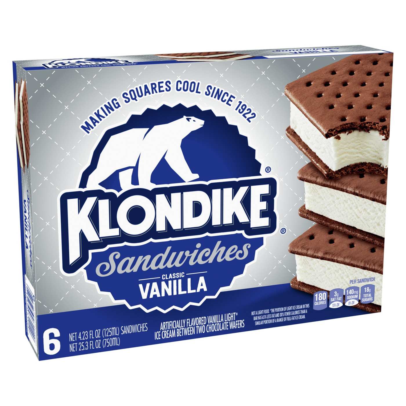 Klondike Classic Vanilla Ice Cream Sandwiches; image 3 of 6