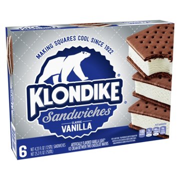 Klondike Classic Vanilla Ice Cream Sandwiches, 6 ct