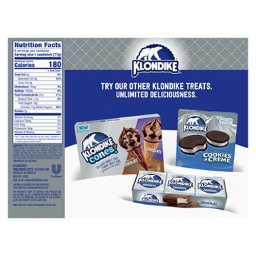 Klondike Classic Vanilla Ice Cream Sandwiches, 6 ct