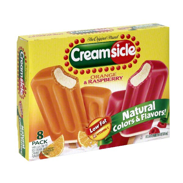 Creamsicle Orange & Raspberry Flavored Sherbet Ice Cream Bars Shop