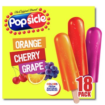 Popsicle Ice Pops Variety Pack - Orange, Cherry & Grape
