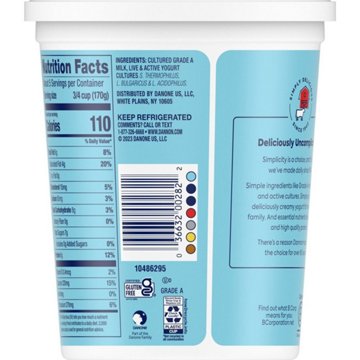 Dannon Whole Milk Plain Yogurt
