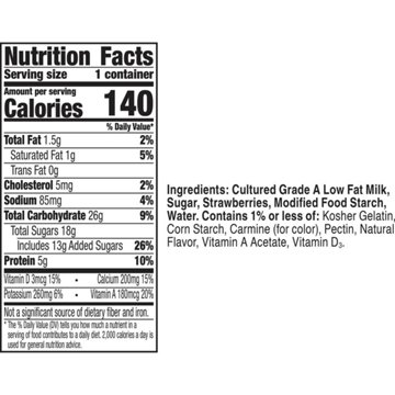 Yoplait Original Low-Fat Strawberry Yogurt, 6 oz