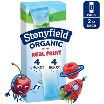 Stonyfield Organic Kids Low Fat Yogurt Tubes - Cherry & Berry